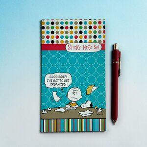 Peanuts Snoopy Sticky Note Set Book w/ Pen, Memo pad, Notepads, Page Marker Pads